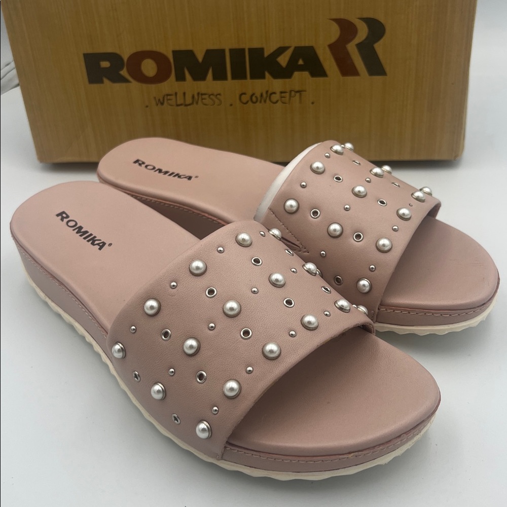 Romika Florenz Josef Seibel Sandal Leather EU40 US9-9.5 Blush Pink Pearl NWB